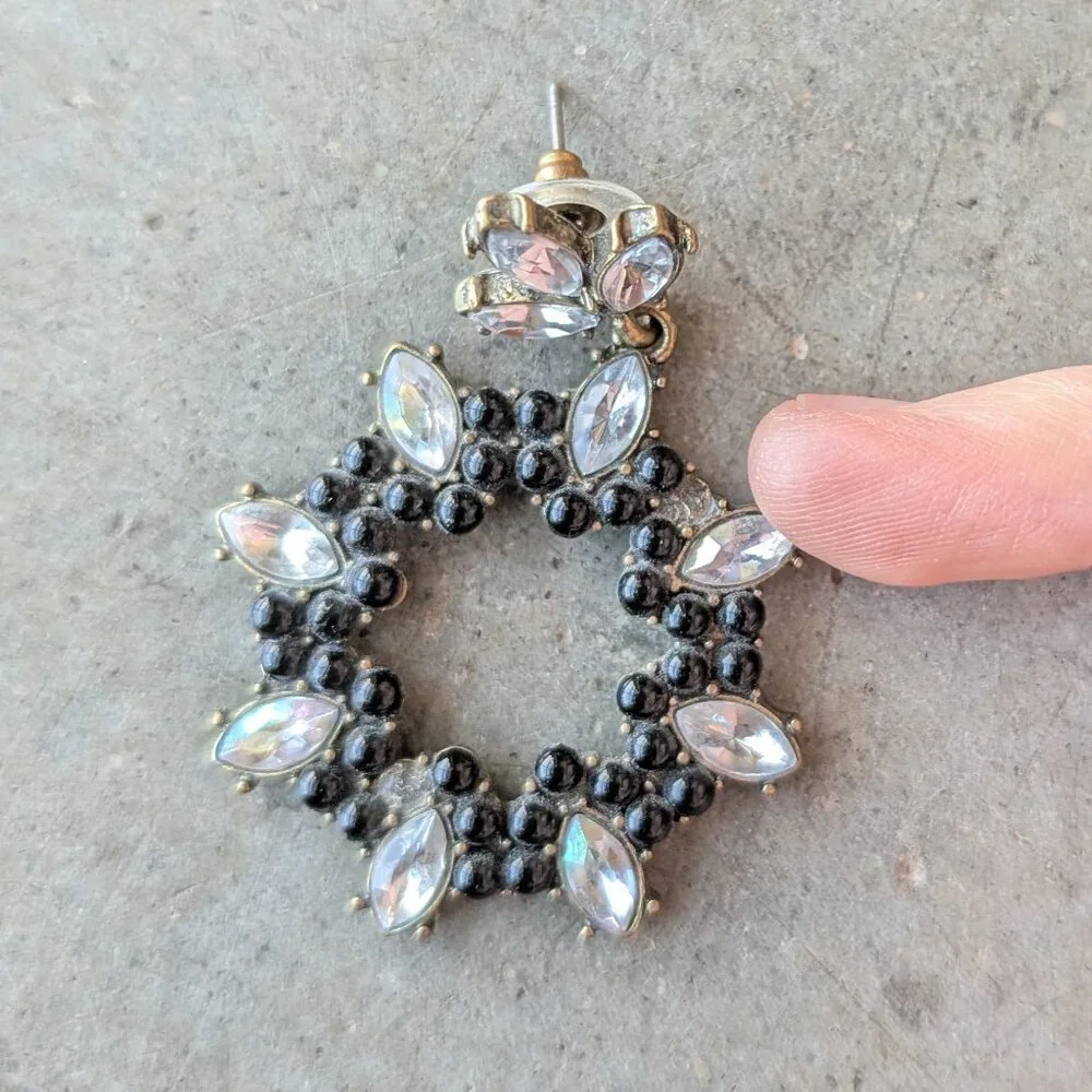 Sugarfix by Baublebar Black Rhinestone Circle Dangle Drop Post Earrings